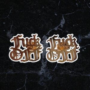 Fashion earrings “Fu.ck Off” in “gold”